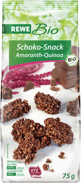 Neu Von REWE Bio Schoko Snack Amaranth Quinoa Und Schoko Knusper