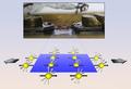 Piezomagnetic material changes magnetic properties when stretched