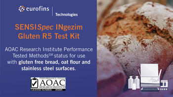 Fast and sensitive solution for gluten detection providing quantitative results, with AOAC Performance Tested Method status.