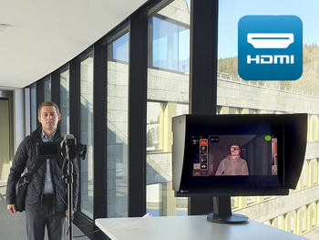 Thanks to an HDMI interface for data transfer to an external screen, it can also be used in semi-stationary applications.