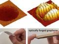 Superflimsy graphene turned ultrastiff by optical forging