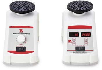 The analog (left) and digital (right) Mini Vortex Mixers. Depending on your application and sample vessel, choose from up to 24 different accessories and adapters .