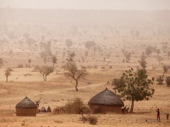 Un pueblo típico de la región del Sahel en Níger