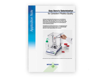 Application note: Easy density determination for consistent plastics quality
