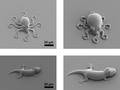 Mikroskopisch kleine Kraken aus dem 3D-Drucker